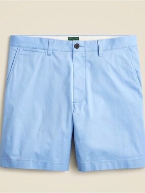 NWT J. Crew Light Blue Flat-Front Chino Shorts Waist 29